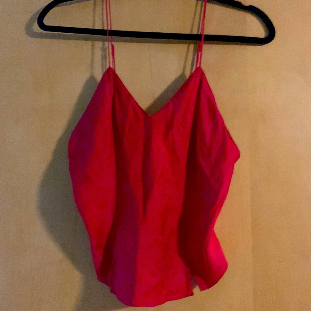 Vintage Fredricks of Hollywood Cropped red Satin Top